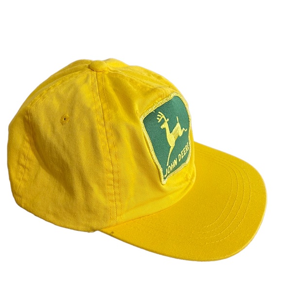 John Deere Baseball Hat Ball Cap Vintage Rare All Yellow with Green Patch - Picture 1 of 10